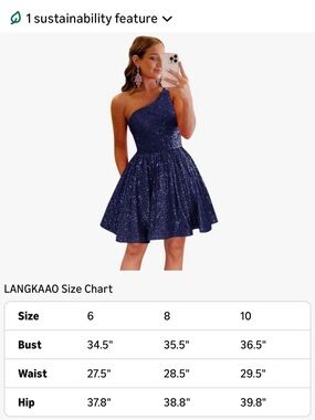 Girls' One-Shoulder Sparkle Party Dress in Navy